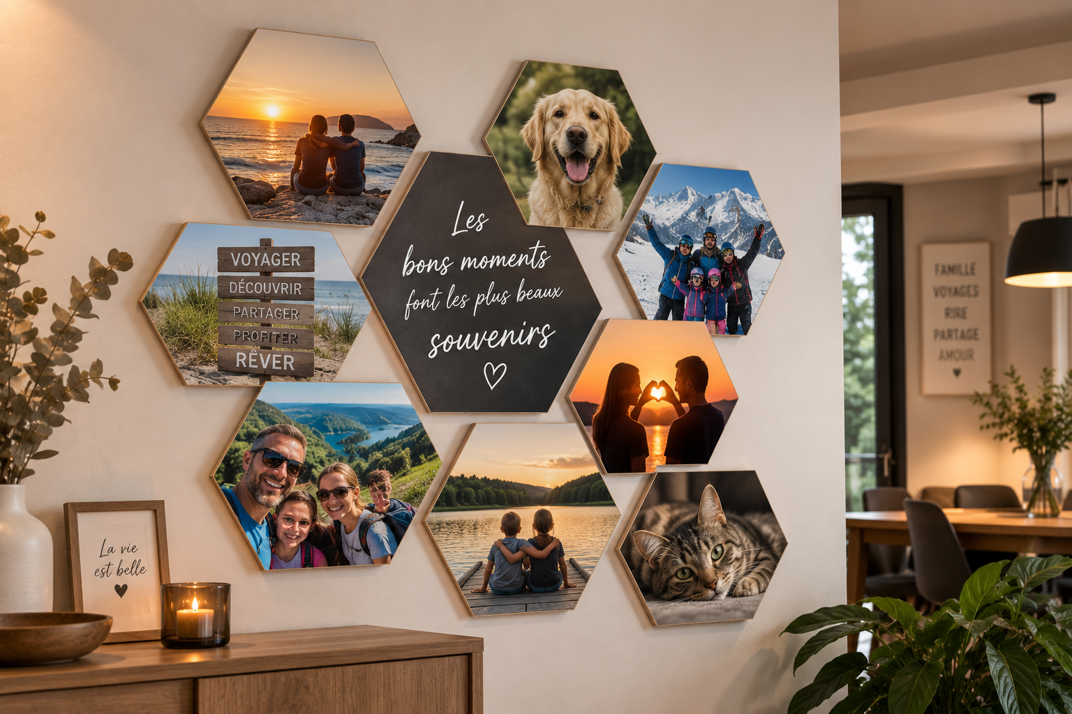 Hexagones décoratifs personnalisés