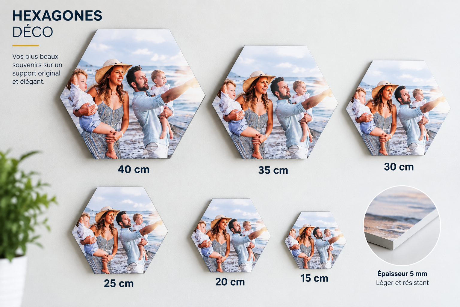 Décoration murale hexagonale personnalisée